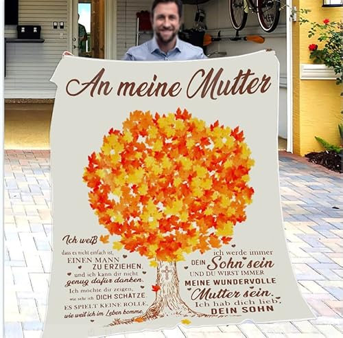 ZUCZUG Kuscheldecke Flauschige Personalisierte Geschenke Decke An Meine Mama, Sohn für Mutter Luftpost Positiv Ermutigen Decke(Deutsch), Super Weiche Flanelldecke Wohndecke Schlafdecke