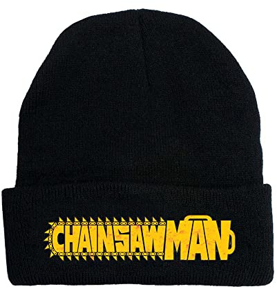 Pochita Knitted Beanies Casual Hats for Men Women Anime Chainsaw Man Winter Skullies Solid Printed Bonnet Unisex Cap