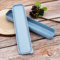 OriGlam 1pcs Reusable Utensils Wheat Straw Travel Cutlery Box, Portable Tableware Flatware Box for Picnic Camping, 25 x 6.0 x 2.5cm (Blue)