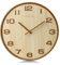 Lafocuse Holz Lautlos Wanduhr Beige Vintage, 3D Ziffern Retro, Wanduhr Ohne Ticken Geräuschlos Deko Wohnzimmer Schlafzimmer Küche 30cm