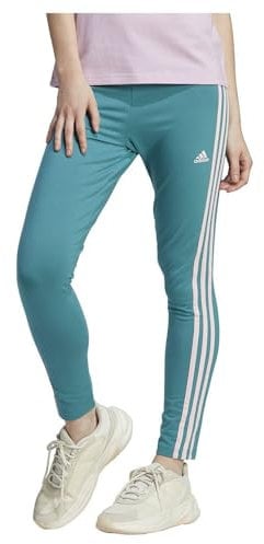 Adidas Donna Essentials 3-Stripes High-Waisted Single Jersey Leggings, Arctic Fusion/Clear Pink, M
