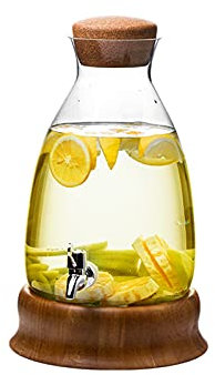 LUCBEI Carafe d'eau Graveuse de jus de Grosse capacité avec Robinet Simple Verre Bouteille d'eau Froide épaisse High Carafe avec Base for la Maison, Restaurant, hôtel Carafes (Size : 6L)