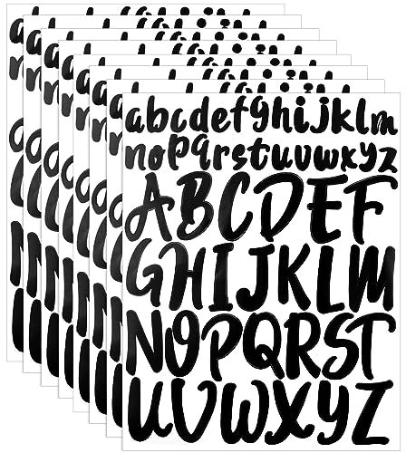 Hoxfly Pegatinas de Letras Adhesivas, 8 Hojas Letras Decorativas Stickers, 2,5cm5cm Letras Adhesivas Pegatinas, Calcomanías Letras Impermeables, Pegatinas Alfabeto A a Z, Negro Pegatina Letras Grandes