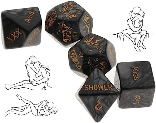 ̤𝙎̤𝙚̣̤𝙭̤ ̤𝙏̤σ̤𝙮̤𝙨̤ 5 lustige 12-seitige Würfel mit Action Unterhaltungs und Humor-Elementen Spiele zu zweit im Haus und für Partys mit Freunden.