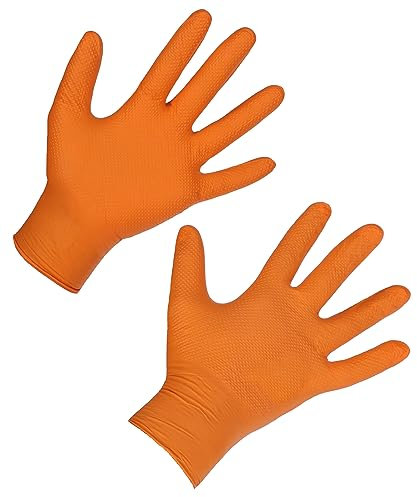 Keron Nitril Einmalhandschuh X-Grip 240Mm, 50 St, Gr. M, Orange