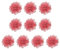 PATIKIL 10Stk 2.8 Chiffon Blumen Netz Stoff Blumen Nähen Gewebe Ornamente Stirnband Verzierungen für Heimwerker Handwerk Hochzeit Dekor Koralle