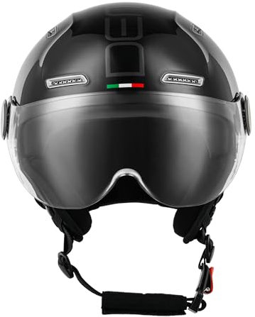 DEMM Speed-Pedelec-Helm 2 - NTA 8776 Geeignet als Fahrrad-Moped-Roller-Moped-Helm - Jethelm mit Visier - Erwachsene - Inkl. Helmtasche