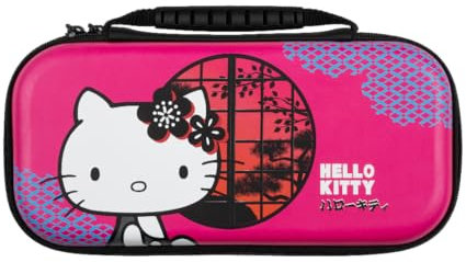 Konix Hello Kitty Schutz- und Transporttasche für Nintendo Switch, Switch Lite und Switch OLED Konsolen - Platz für 8 Spiele - Rosa