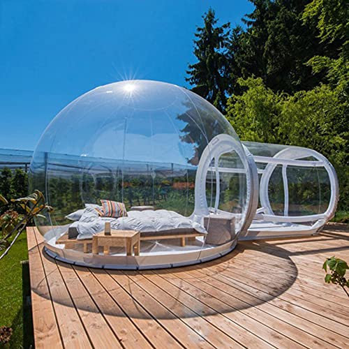Aufblasbares Kuppelzelt, weißes transparentes Zelt, transparente Blase, Outdoor-Campingzelt/großes Blasenzelt, Familien-Hinterhof-Hütten-Luftzelt Vision