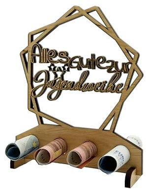 Jugendweihe Geldgeschenke Verpackung | Geschenke für Junge & Mädchen, Kreative Geschenkidee aus Holz, Tischdeko, Geldgeschenk Alles Gute zur Jugendweihe