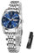 Taxau Armbanduhren für Frauen Silber Luxus Uhren Edelstahl Wasserdicht Analog Quarz Blue Face Mode Uhren Frauen Luminous Date Uhr Reloj para Mujer