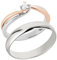 Ardeo Aurum Trauringe Paar aus 375 Gold bicolor Roségold-Weißgold mit 0,10 ct Diamant Brillant Solitär