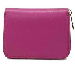Chicca Borse Portafoglio piccolo da donna in pelle ziparound (Fucsia)