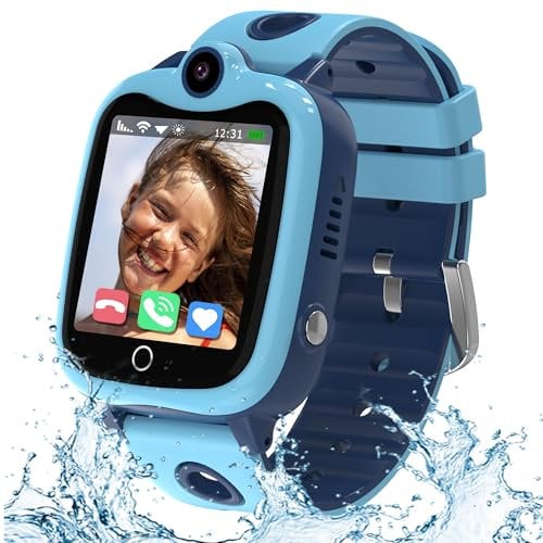 YEDASAH Montre Connectée Enfant 4G, Montre Intelligente Enfants avec GPS, Vidéo, Appel, Podomètre, Mode Scolaire, Réveil, Chat, Cadeaux pour Garçons et Filles 4-14 Ans