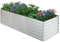 UDPATIO Bancal alto de metal, 240 x 60 x 90 cm, zinc y aluminio, para jardín y balcón, jardinera de 1296 L para el cultivo de verduras, flores y frutas, plata