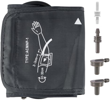 Ersatz Blutdruckmanschette 22–32 cm mit 4 Adaptern | Oberarm-Blutdruckmanschette, kompatibel mit vielen gängigen Blutdruckmessgeräten