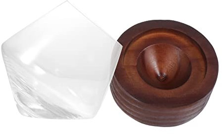 Garneck Bicchiere Da Whisky in Sottobicchierio in Legno Da Resistent Caldo Freddo Per Cocktail e Vino