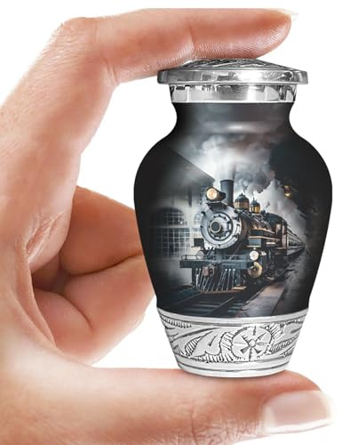 Train Railroad Urn for Human Ashes | Keepsake Handcrafted Funeral Memorial | Decorative Cremation Urn for Women and Men