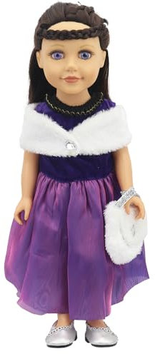 Puppenkleidung34-43 cm , Rebornpuppenkleidung, Prinzessinnenkleider, Partykleider mit Schal, Puppenkleidung für Mädchen