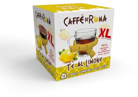 48 Capsule CAFFE DI ROMA TE AL LIMONE XL compatibili con Nescafè Dolce Gusto - Più Grammi Più Gusto - Bevande solubili per Macchine Espresso Nescafè Dolce Gusto - 3 Astucci da 16 -