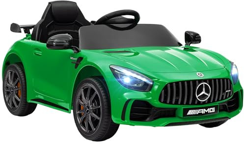 AIYAPLAY Kinder Elektroauto 12V Kinderauto mit 2,4G Fernbedienung, Kinderfahrzeug mit Hupe, MP3, Musik, Sanftstart, Rückwärtsfunktion 3-5 km/h Elektrofahrzeug für 3-6 Jahre, Grün