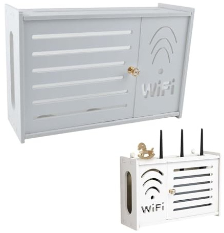 MINZHI Scatola di immagazzinaggioWiFi,Scatola portaoggetti per routerWiFi,ripiano routerWiFi,ripianoper router WiFi,Ripiano per RouterWifi,Utilizzato per riporre cavi,routercontenitori in soggiorno