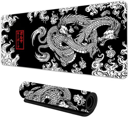 Tapis de Souris Gaming de Jeu Dragon Japonais, Grand Tapis de Souris Gamer, Clavier média, Table, Bureau Rapide, polymères Anime,