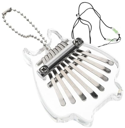 FUTUREORYY Transparentes Daumenklavier Mini Fingerinstrument Kristallklar Für Anfänger Handspiel Tragbar Mit Schnur Und Tasche Musikalisch