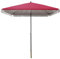 Sombrilla Playa Rectangular con Borlas 200 cm, Parasol para Patio con Revestimiento de Pegamento Plateado, 4 Varillas, Poste de Sombrilla de Hierro, sin Base(Wine Red)