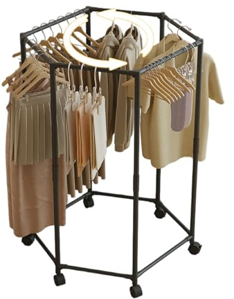 Generico Tendedero para ropa, tendedero hexagonal, soporte para almacenamiento de ropa | Organización perchero con ahorro de espacio para dormitorio, balcón, interior y exterior cubierto