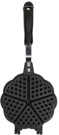 WAHEWUD Waffeleisen Pfanne Sandwich Toaster massive Aluminiumlegierung integrierter Kunststoffgriff manuelles Camping Kochgeschirr für Zuhause Picknick Outdoor Herdplatte 15x37cm