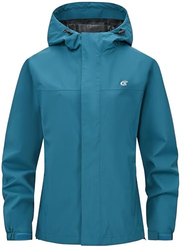 Huayuzh Softshelljacke für Damen Wasserdicht Atmungsaktiv Übergangsjacke Windjacke Regenjacke Wanderjacke Wandern Laufen Lakeblue 2XL
