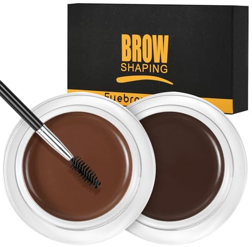 LOPHE Gel Fijadora de Cejas, Crema de Cejas 4,5g X 2pcs, Pomada de Ceja de Larga Duración con Cepillo, Eyebrow Gel para Maquillaje con Efecto Laminado Instantáneo,Pegamento de Ceja Sin Residuos (A)