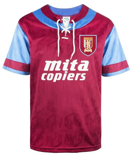 Aston Villa 1992 Retro Football Shirt Claret Small Polyester