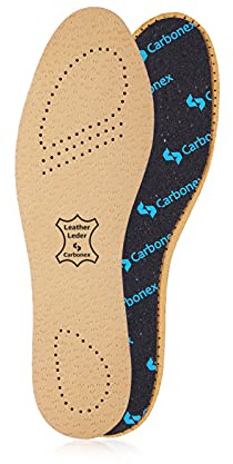 Leder Einlegesohlen für Herren & Damen – antibakterielle Premium Schuheinlagen & atmungsaktive Pecari Carbonex Ledersohlen für Schuhe – mit Ultra-Fresh Anti-Fußgeruch Technologie