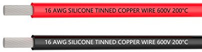 TUOFENG 16 AWG Wire 6 metri Silicone Wire Morbido e flessibile filo di rame stagnato ad alta temperatura Resistenza 3 m Nero e 3 m Rosso filo incagliato per stampante 3D, cavi di prova