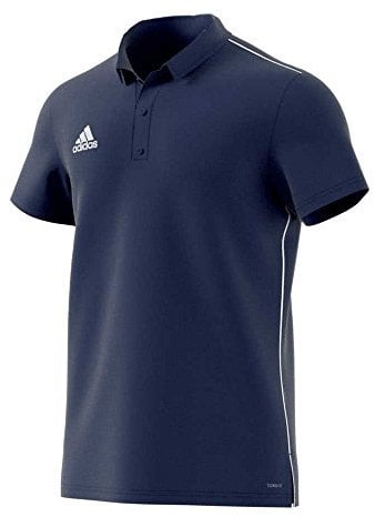 adidas Men's Core18 POLO SHIRT SHORT SLEEVE , Dkblue/White, S UK