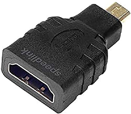 Speedlink Micro HDMI auf HDMI Adapter HQ (Ermöglicht 3D, Vergoldete Kontakte, Überträgt Ultra HD (4K)) schwarz