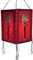 GURU SHOP Lokta Papier Hänge Lampenschirm, Deckenleuchte aus Handgeschöpftem Papier, Gebetsmühle - Rot, 28x18x18 cm