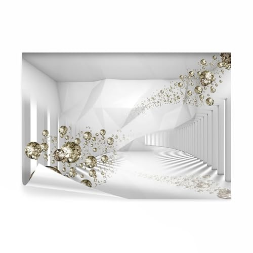 decomonkey Fototapete 3d Effekt Abstrakt, 400x280 cm, XL, Diamanten, Vlies | Schlafzimmer, Wohnzimmer, Tapete, Fototapeten, Tapeten, Vliestapete, Wandtapete, moderne, Wandbild, Wand, Modern