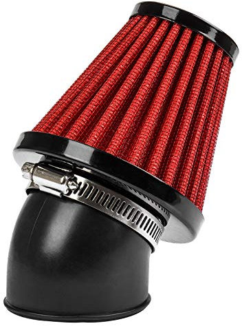 42 mm Filtro a Cono PSLER Dell'aria Scooter Filtri Aria Moto Curva a 45 Gradi Attraverso Tubo Utilizzato universalmente per Motocross Pocket Bike(Rosso)