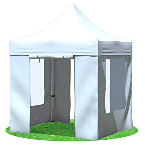 Stabilezelte Faltpavillon 2x2 Meter Professional mit Fensterseiten Weiss