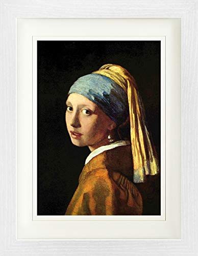 1art1 Johannes Vermeer Poster Das Mädchen Mit Dem Perlenohrring, 1665 Gerahmtes Bild Mit Edlem Passepartout | Wand-Bilder | Im Bilderrahmen 40x30 cm