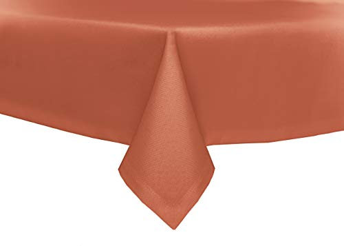 texpot Tablecloth 135 x 200 cm Terracotta Linen Look Lotus Effect Stain Protection Non-Iron Tablecloth