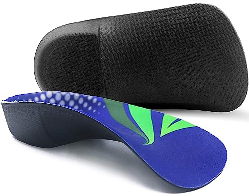 Plantar Fasciitis Insoles,3/4 Length Arch Support Insoles for Women Men | Shoe Inserts for Flat Feet, Over-Pronation, Heel Pain Relief, Orthotic Insoles with High Arch for Running, Work Boots, M