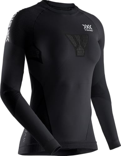 X-Bionic Invent 4.0 Running Langarm-Lauf-Kompressions-Jersey-T-Shirt Schwarz Frau Grösse XS