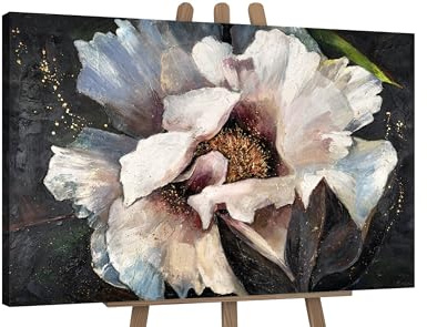 YS-Art Abstrakt Acrylbild auf Leinwand Pfingstrose II Blumen Blüte Rose
