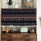Michorinee Kurze Bistrogardine Scheibengardine Blickdicht Boho Vorhang Baumwolle und Leinen Geometrisch Kurzstore Gardinen mit Quaste für Küche Badezimmer B 143 × H 60 cm, Schwarz