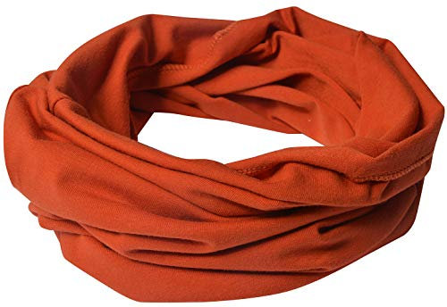 Miobo Kinder Baumwolle Loopschal Schlauchschal Rundschal Halstuch Orange-M