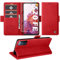 Handyhülle für Samsung Galaxy S20 FE Hülle mit Schutzfolie, Standfunktion Kartenfach Wallet Premium Leder Schutzhülle S20 FE 4G/5G Flip Case Cover Stoßfeste Klapphülle (Rot)
